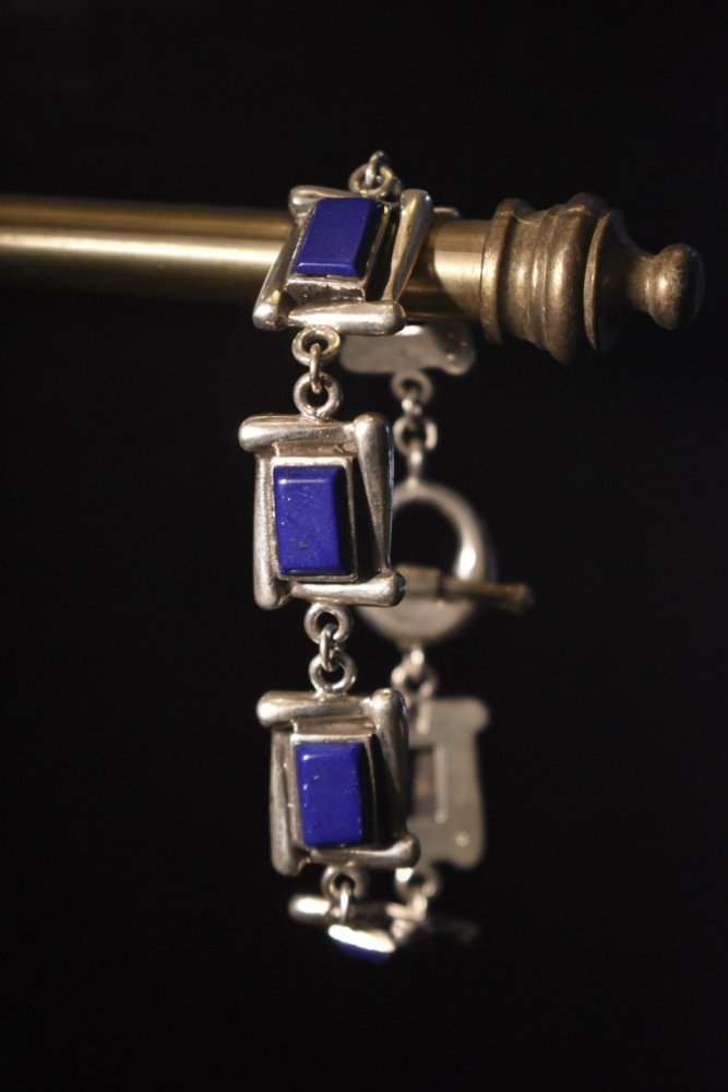 Vintage silver  lapis lazuli bracelet