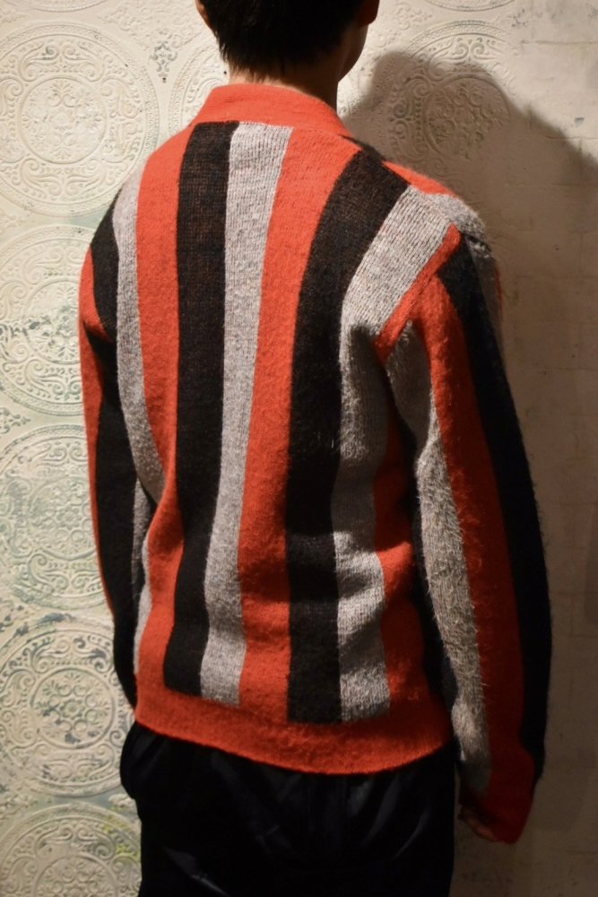 us 1960's "Towncraft" acrylic stripe cardigan 