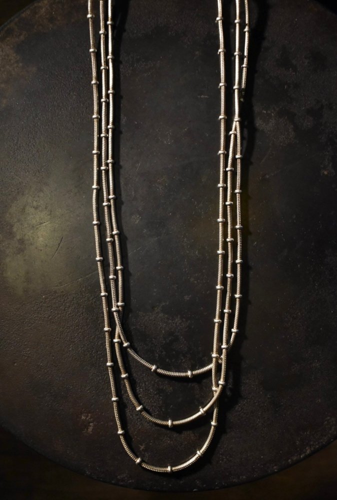 Italy vintage three chain silver necklace