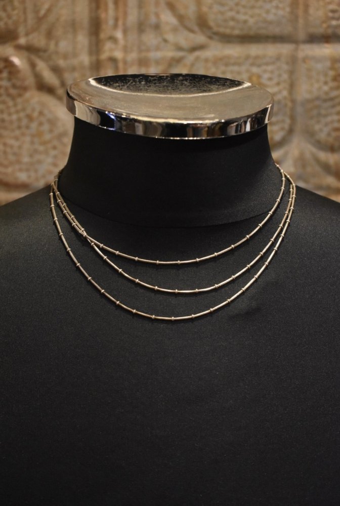 Italy vintage three chain silver necklace