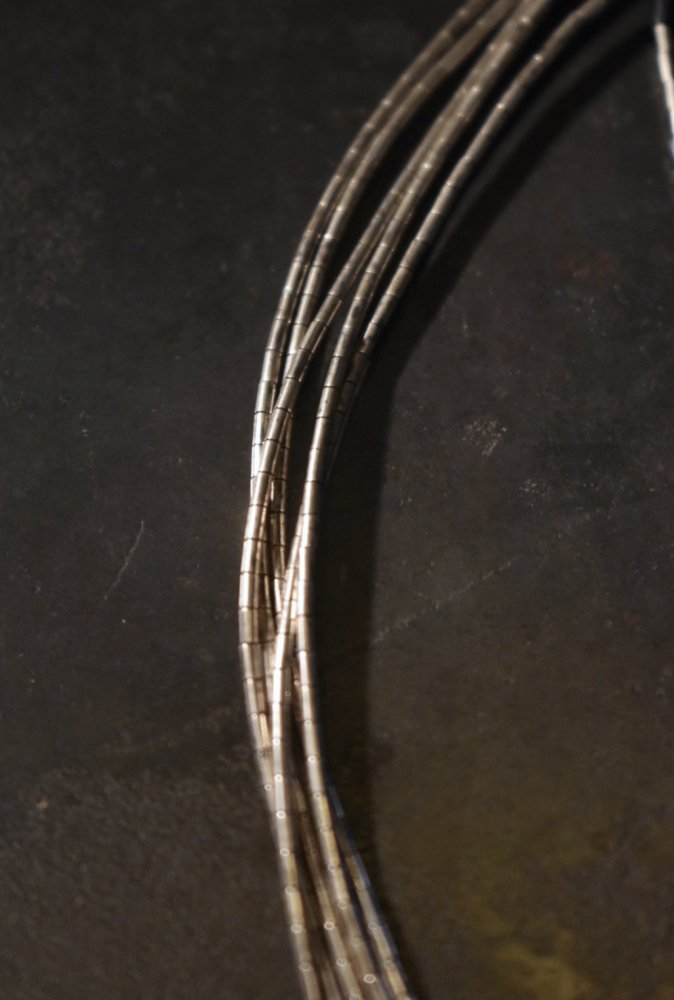 Vintage five chain silver necklace