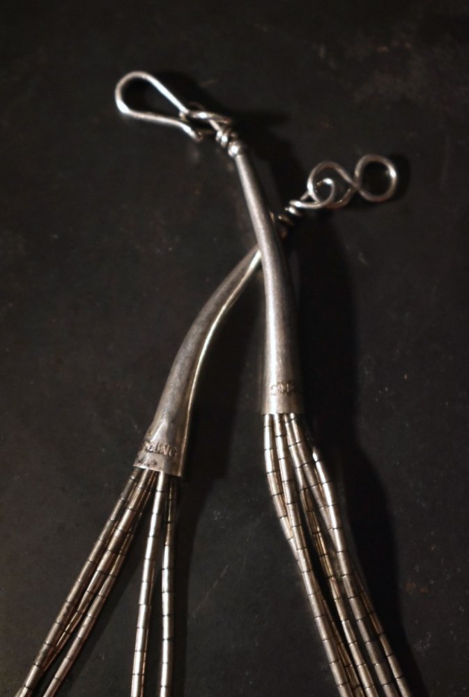 Vintage five chain silver necklace