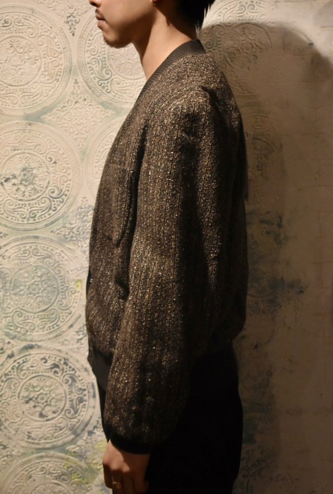 us ~1960's wool tweed high waist cardigan