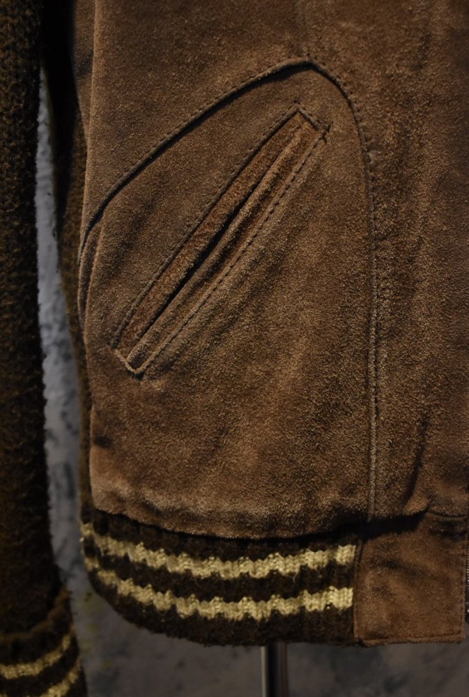 us 1970's~ knit  suede jacket