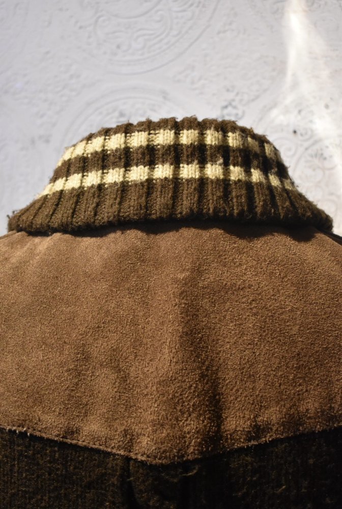 us 1970's~ knit  suede jacket