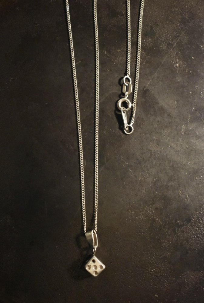 Vintage dice motif silver necklace