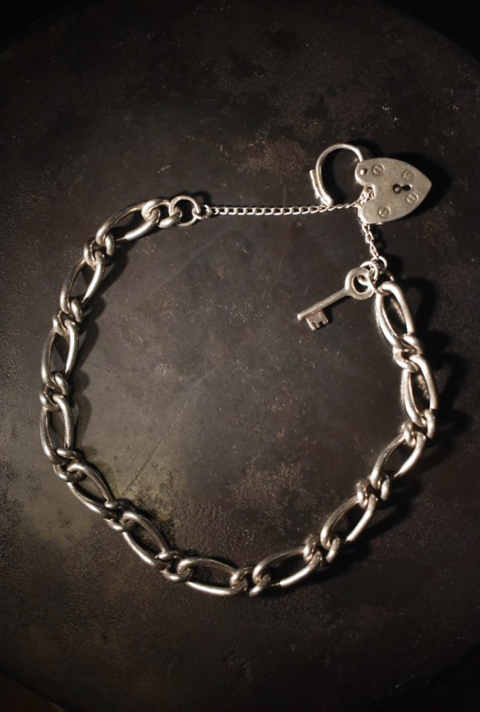 British vintage padlock silver bracelet