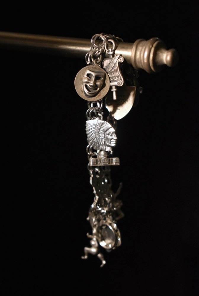 Vintage multi charm silver bracelet