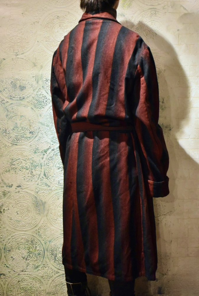 British 1950's~ ombre stripe wool gown