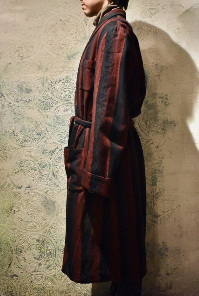 British 1950's~ ombre stripe wool gown