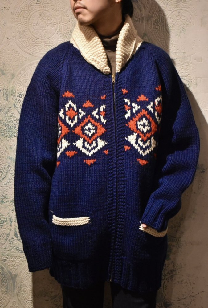 us 1960's nordic pattern cowichan sweater