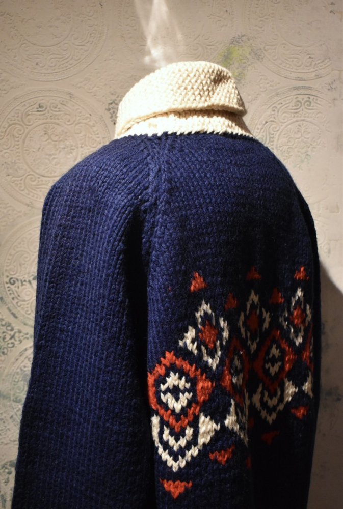 us 1960's nordic pattern cowichan sweater