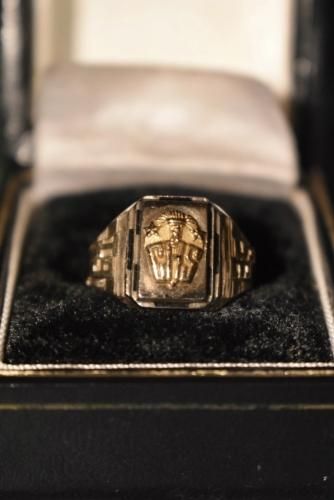 us 1930's 10K gold sterling college ring