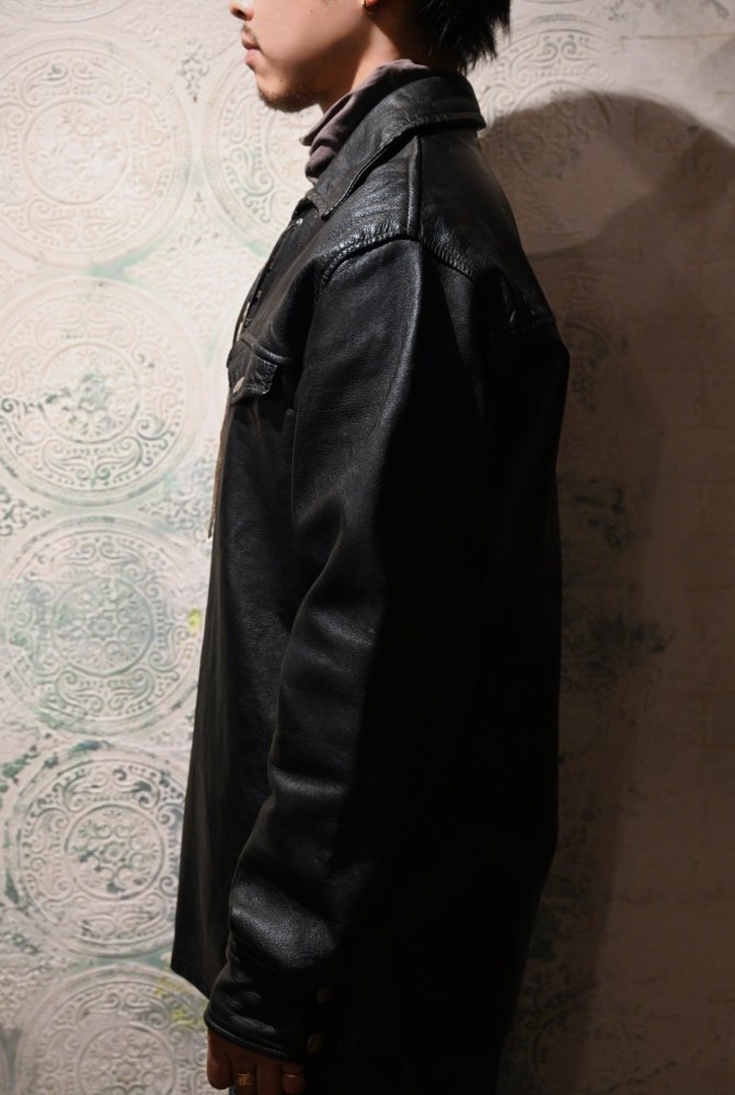 us 1960's~ pullover leather jacket