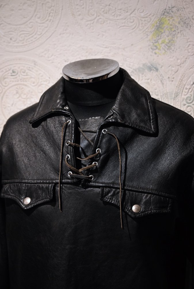 us 1960's~ pullover leather jacket
