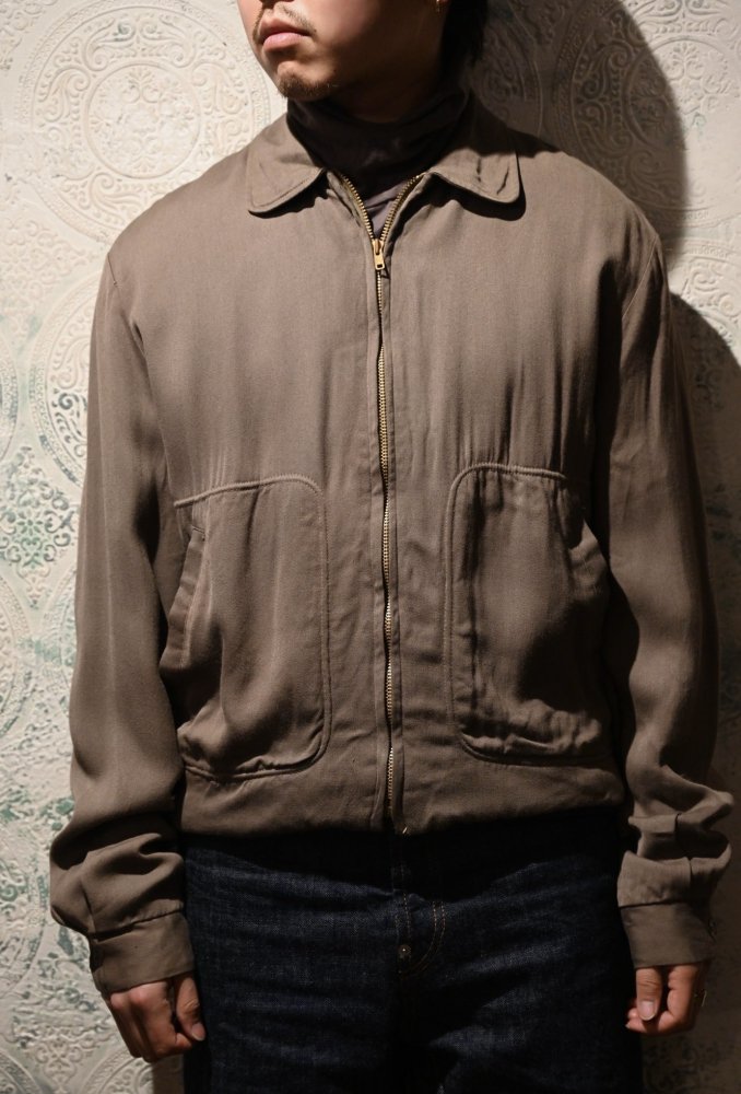 us 1950's~ "Berma" rayon gabardine jacket