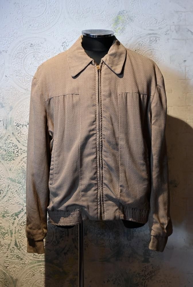 us 1950's HERCULES hound's tooth rayon jacket