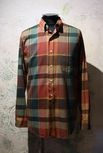 us 1960's~ "Grant Crest" madras check shirt