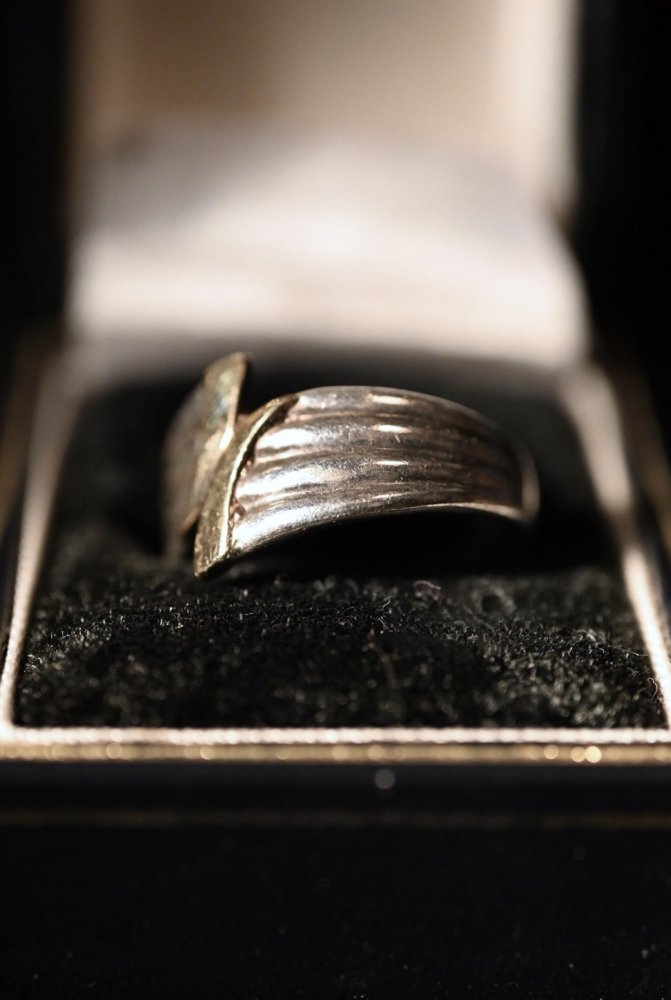 Vintage silver  10K gold ring