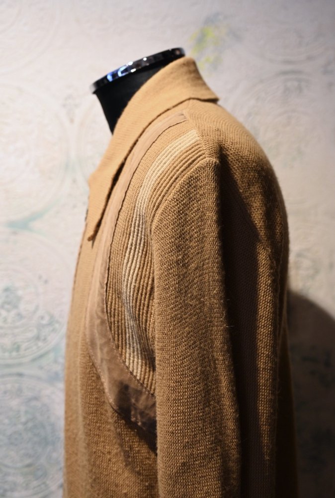 us 1970's~ knit  suede zip up jacket