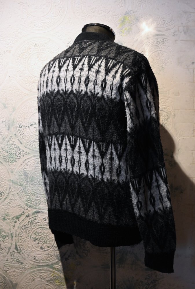 us 1960's nordic pattern knit cardigan