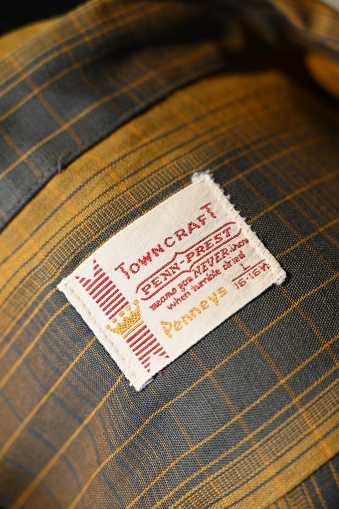 us 1960~70's "Towncraft" open collar shirt