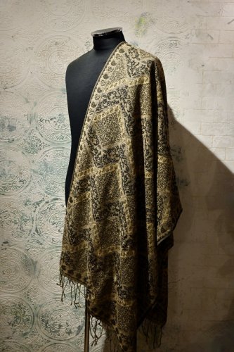 us 1970's~ rayon jacquard stole