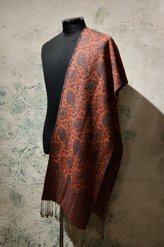 us 1970's~ rayon jacquard stole