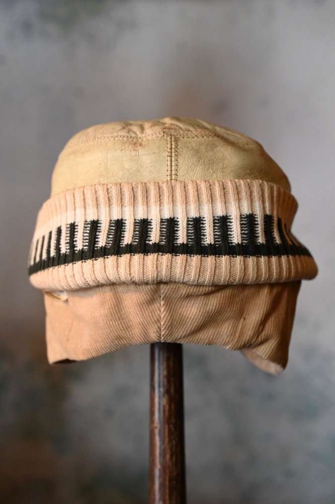 us 1950's leather  knit cap