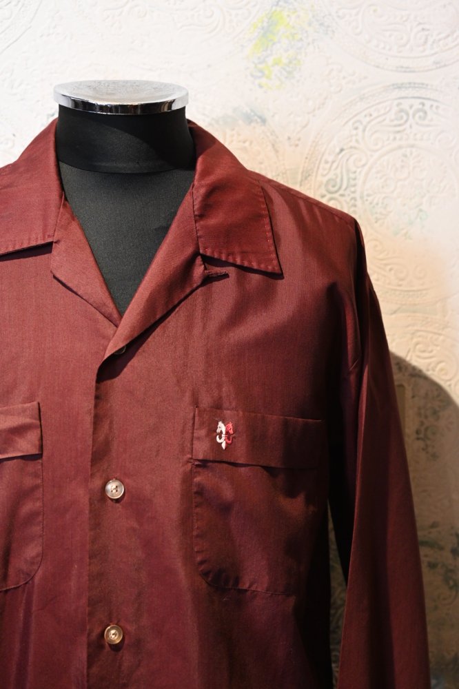 us 1960's~ "Younkers" open collar shirt