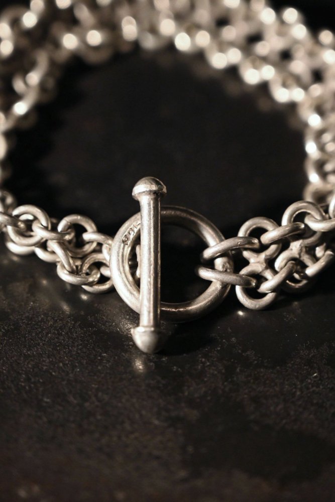 Vintage silver double chain bracelet