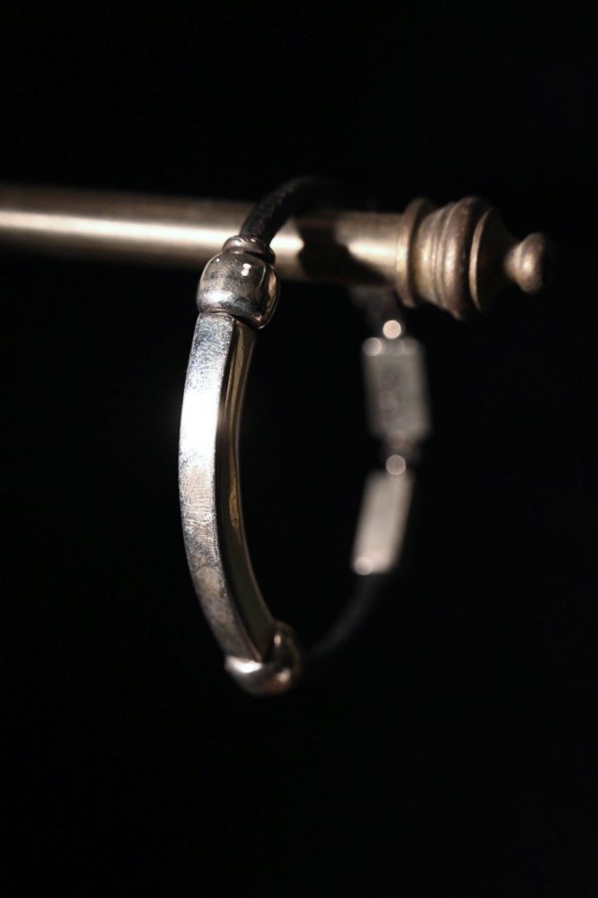 Mexico vintage silver × leather bracelet