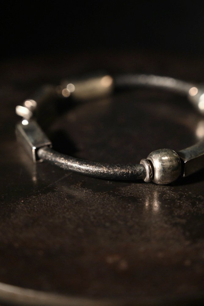 Mexico vintage silver  leather bracelet