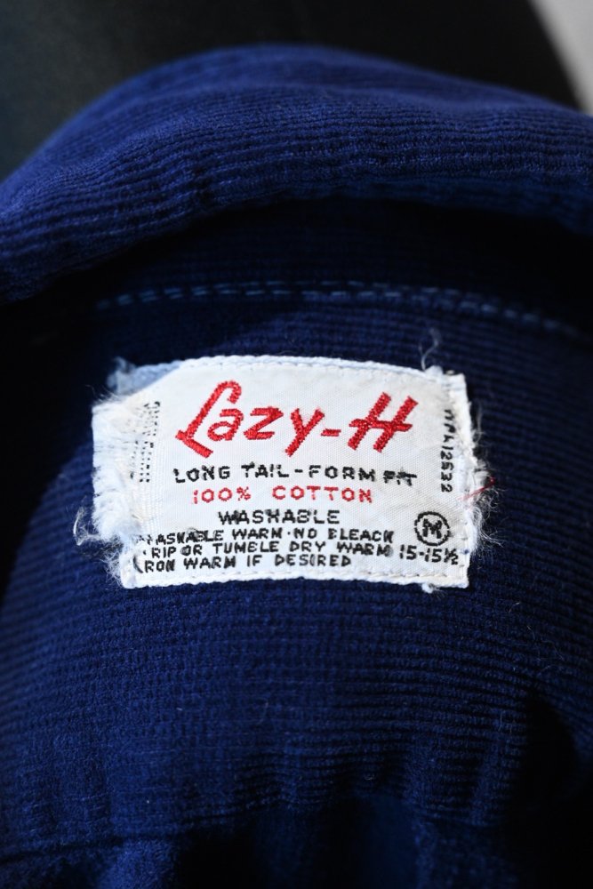 us 1960's~ "Lazy-H" cotton corduroy shirt
