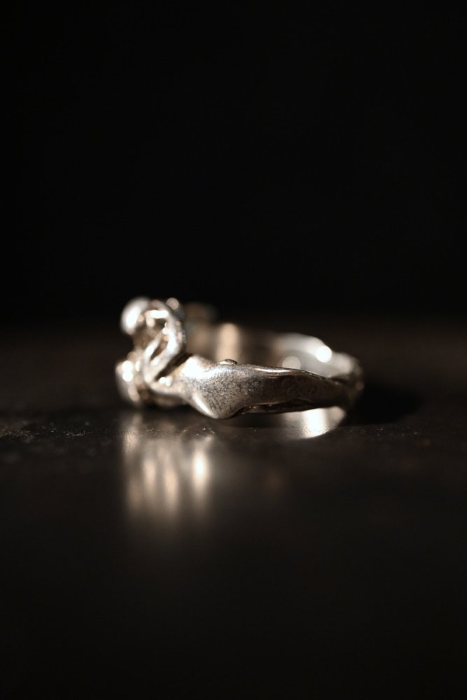 Vintage sexual motif silver ring