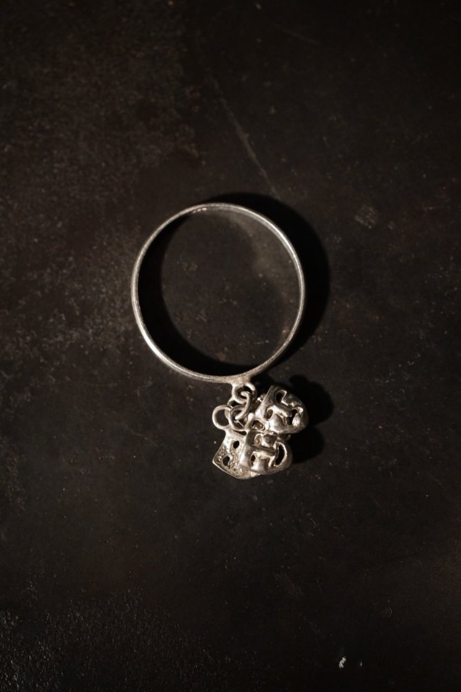 Vintage two face silver ring 