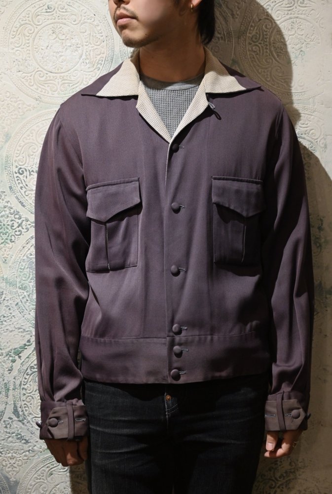 us 1950's rockabilly rayon gabardine jacket