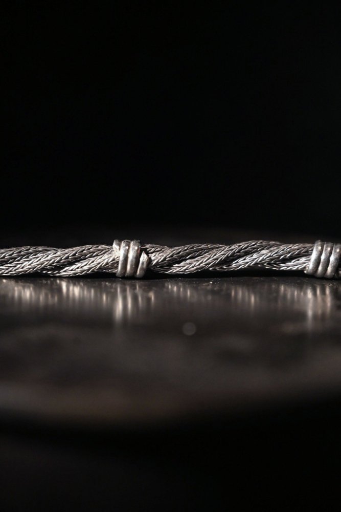 Vintage twist chain silver bracelet