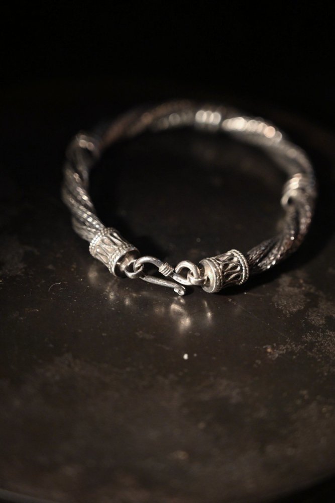 Vintage twist chain silver bracelet