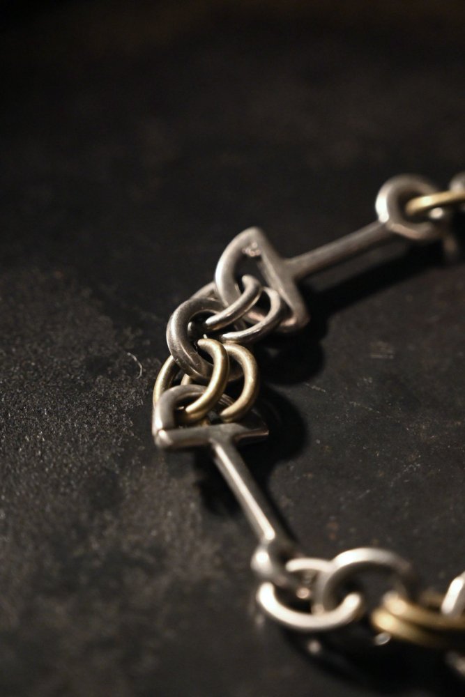 Mexico vintage silver  brass chain bracelet