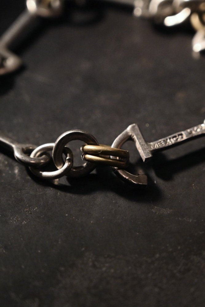 Mexico vintage silver  brass chain bracelet