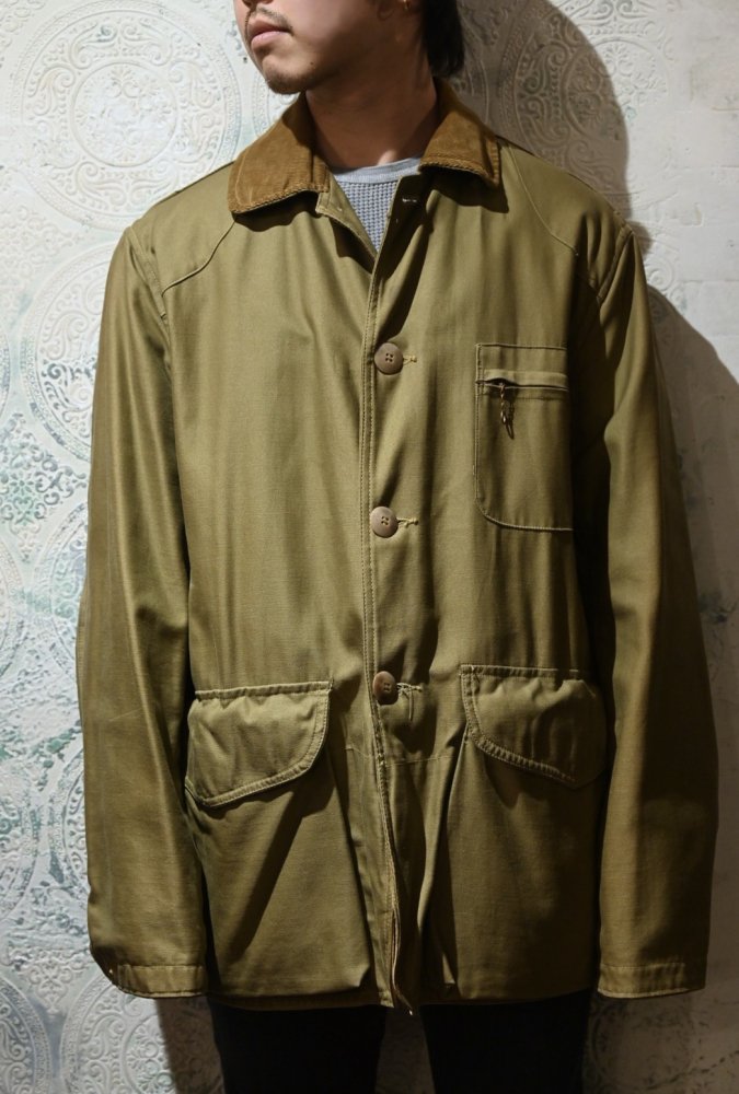 us 1950's~ cotton satin hunting jacket