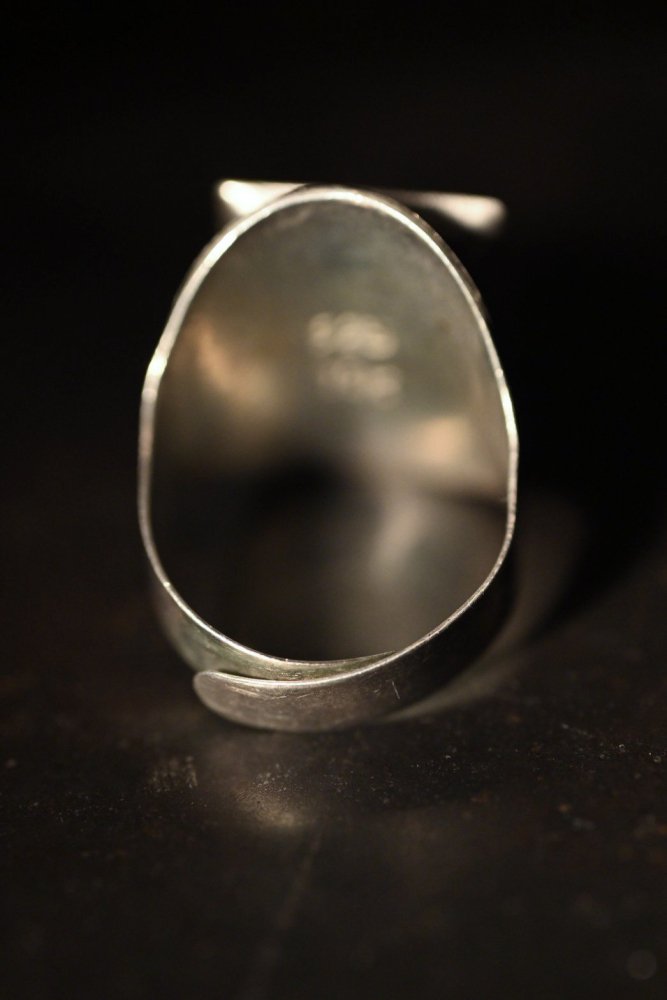 Vintage bird motif silver ring