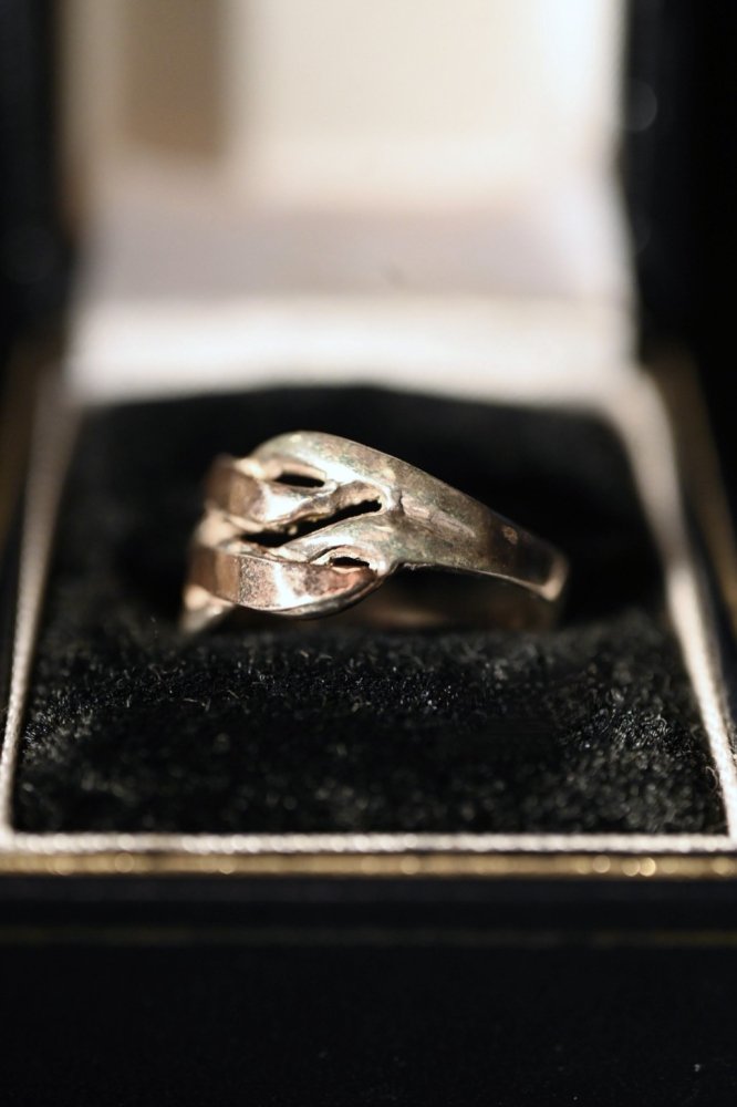 Vintage silver  18K rose gold ring