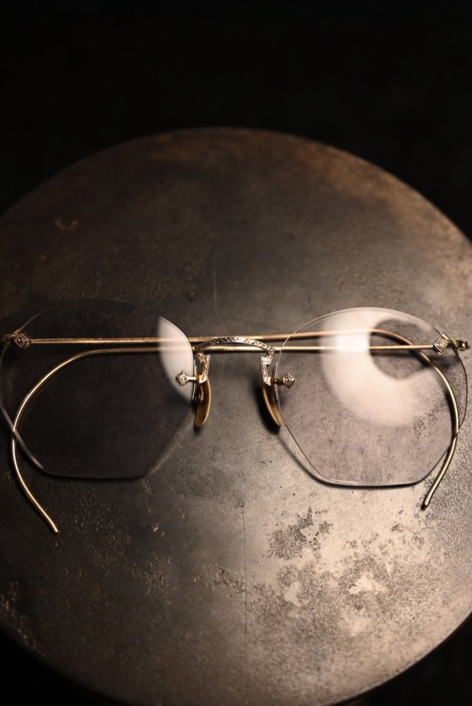 us 1930's~ "American Optical" 12KGF two point glasses