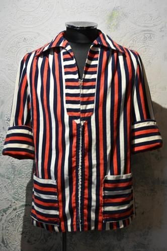 us 1950's~ stripe corduroy shirt jacket