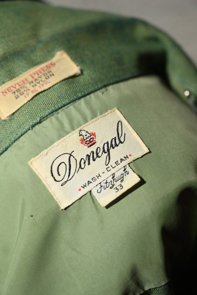 us 1960's~ "Donegal" rayon nylon shirt
