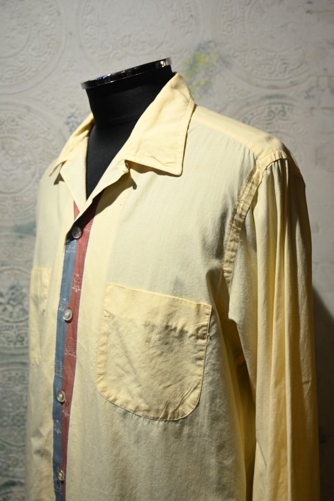 us 1960's "Excello" cotton open collar shirt