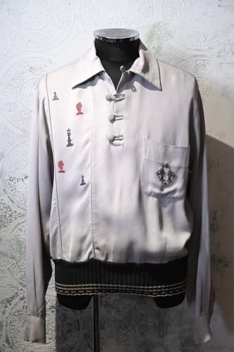 us 1950's rayon gabardine pullover shirt