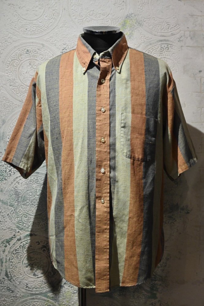 us 1960's~ "Edgewood" nep stripe s/s shirt